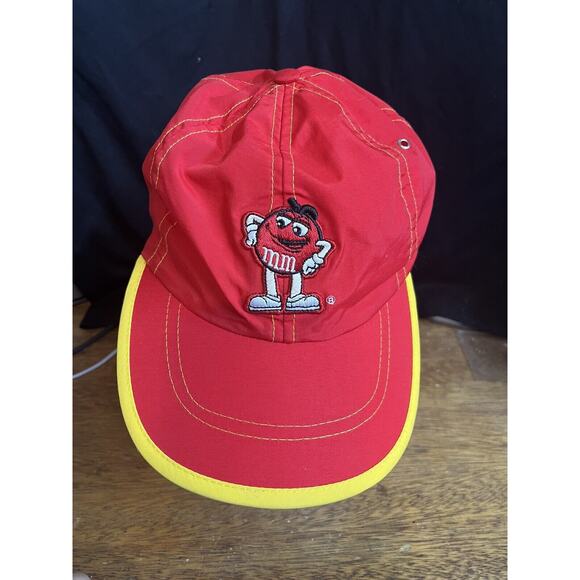 Red M&M Mars Y2k 2000 ball hat cap adjustable back M&M Means 2000 Character - Picture 1 of 5
